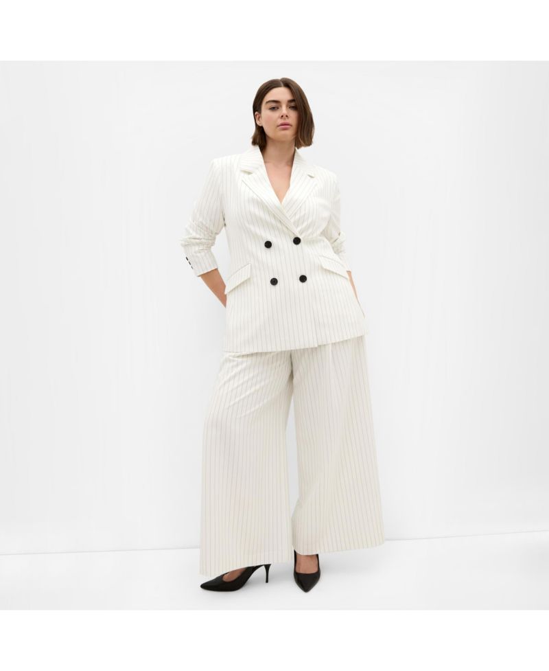 Women's Pinstripe Double Breasted Blazer