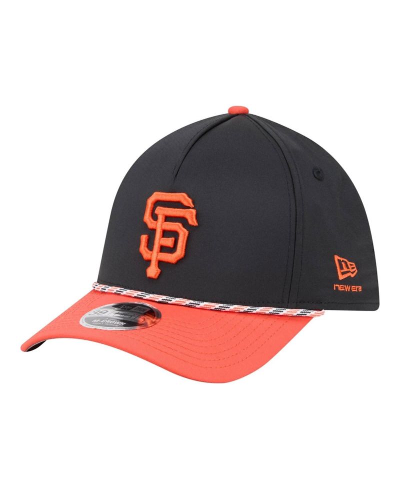Men's Black/Orange San Francisco Giants Rope M-Crown A-Frame 39THIRTY Flex Hat