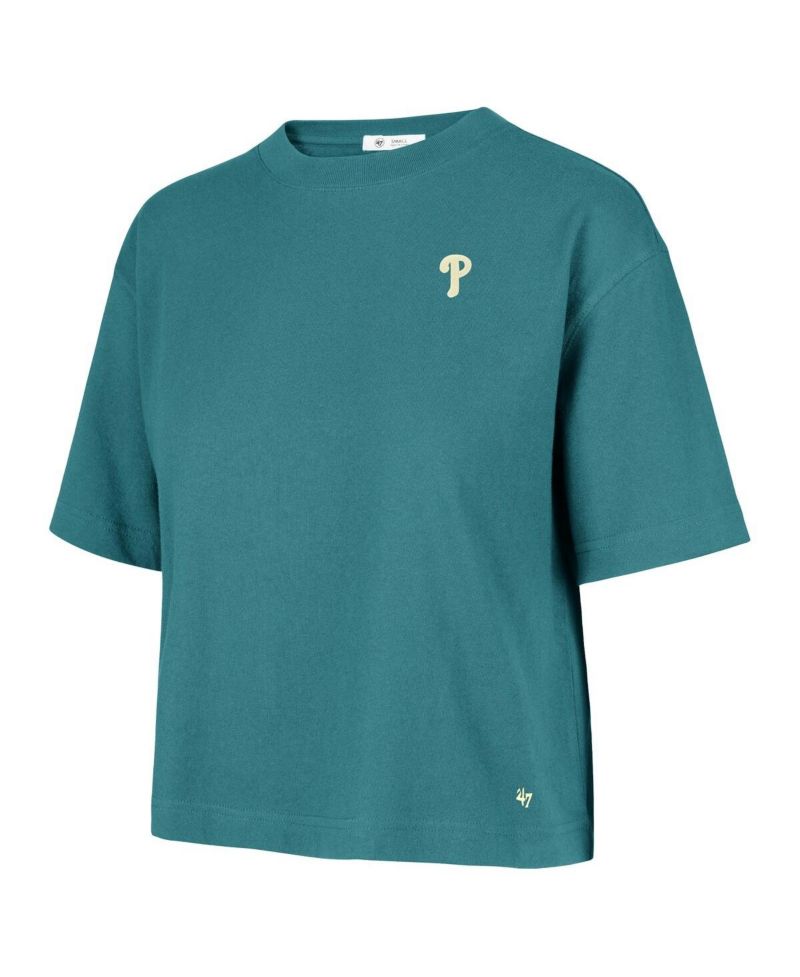 Women's Teal Philadelphia Phillies Plus Size Leon City Cropped T-Shirt