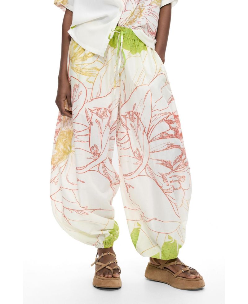 Women's Floral-Print Pull-On Balloon Pants