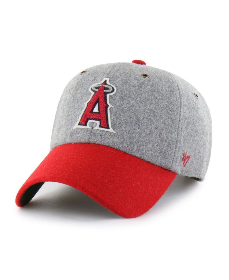 Men's Gray/Red Los Angeles Angels Golden Age Wool Clean Up Adjustable Hat
