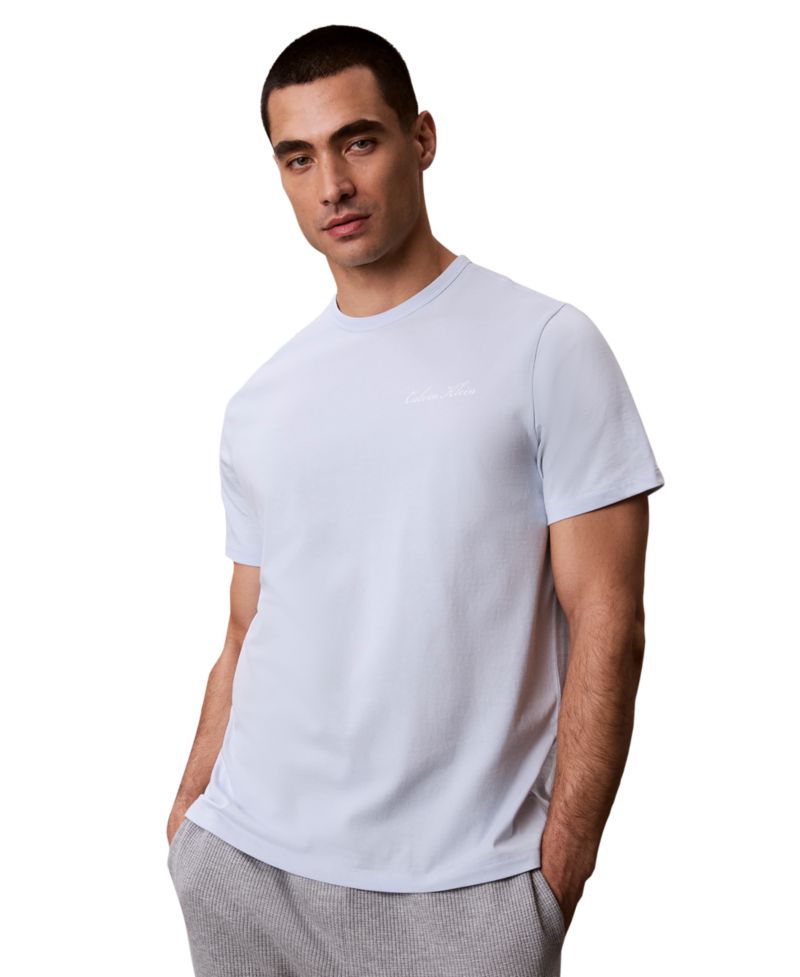 Men's Poplin Script Crewneck Pajama T-Shirt