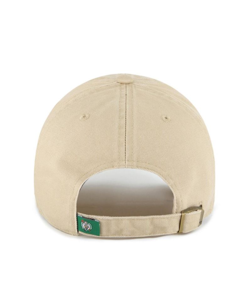 Men's Khaki Boston Celtics Logo Clean Up Adjustable Hat
