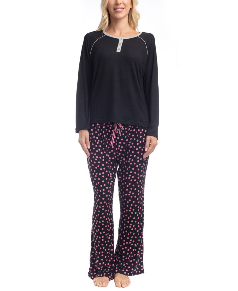 Cherry Merry Henley PJ Set
