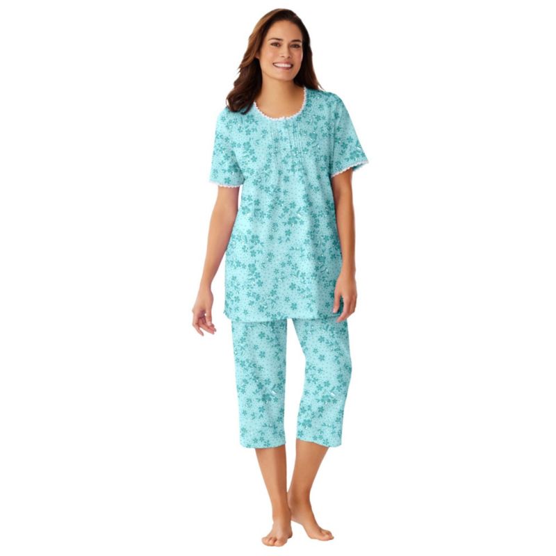 Women's Only Necessities 2-Piece Pintuck Tee and Capri Sleep Set