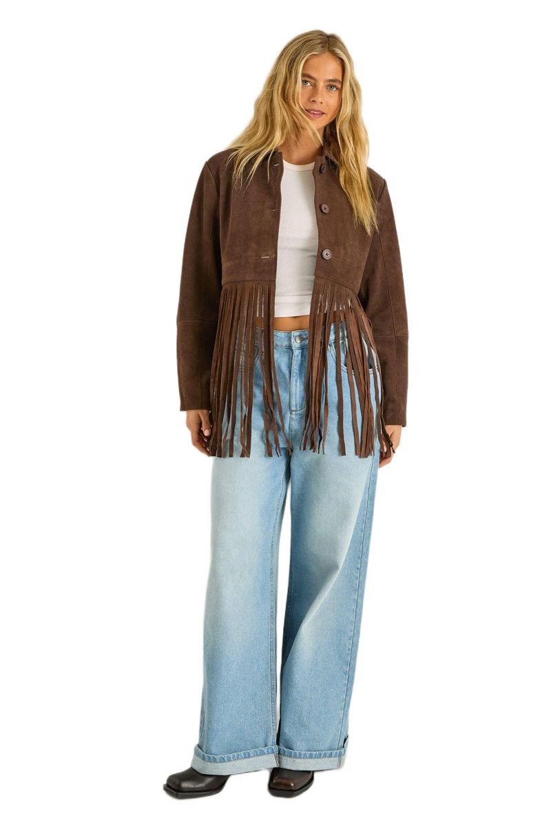 Women's Real Suede Fringe Jacket