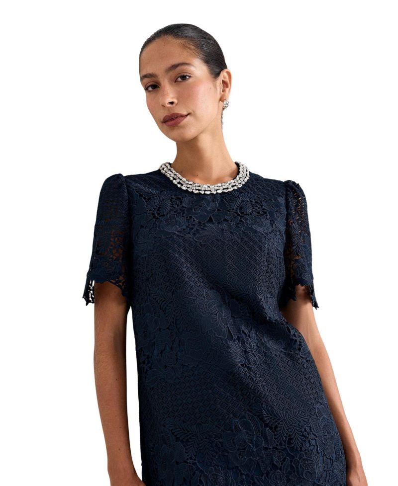 Women's Eloise Floral-Embellished Lace Mini Dress