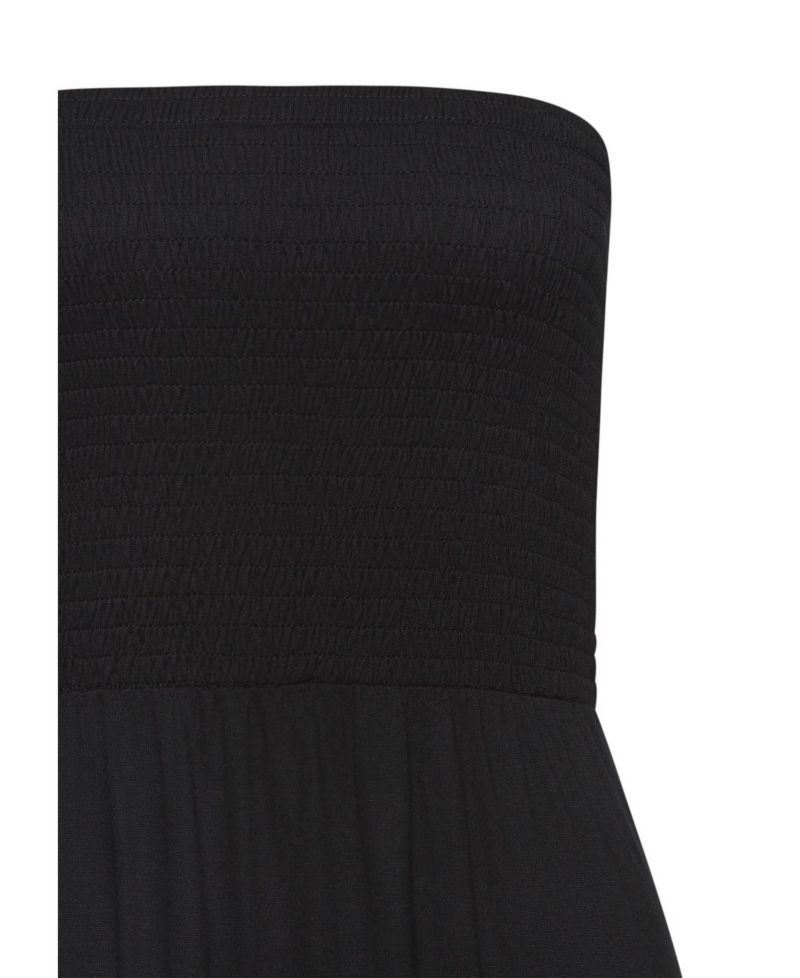 Women's Viscose Printed Convertible Tiered Smocked Bandeau Midi Dress