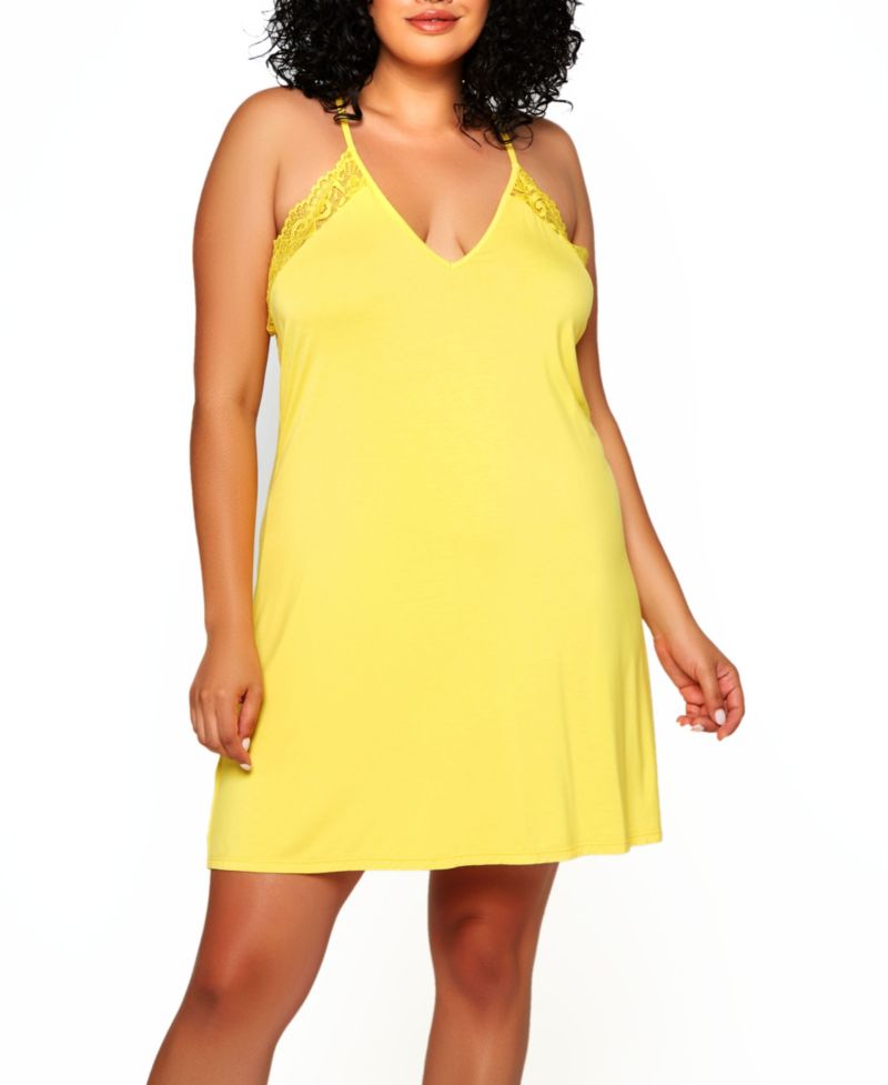 Zennie Plus Size Modal and Lace Chemise Lingerie
