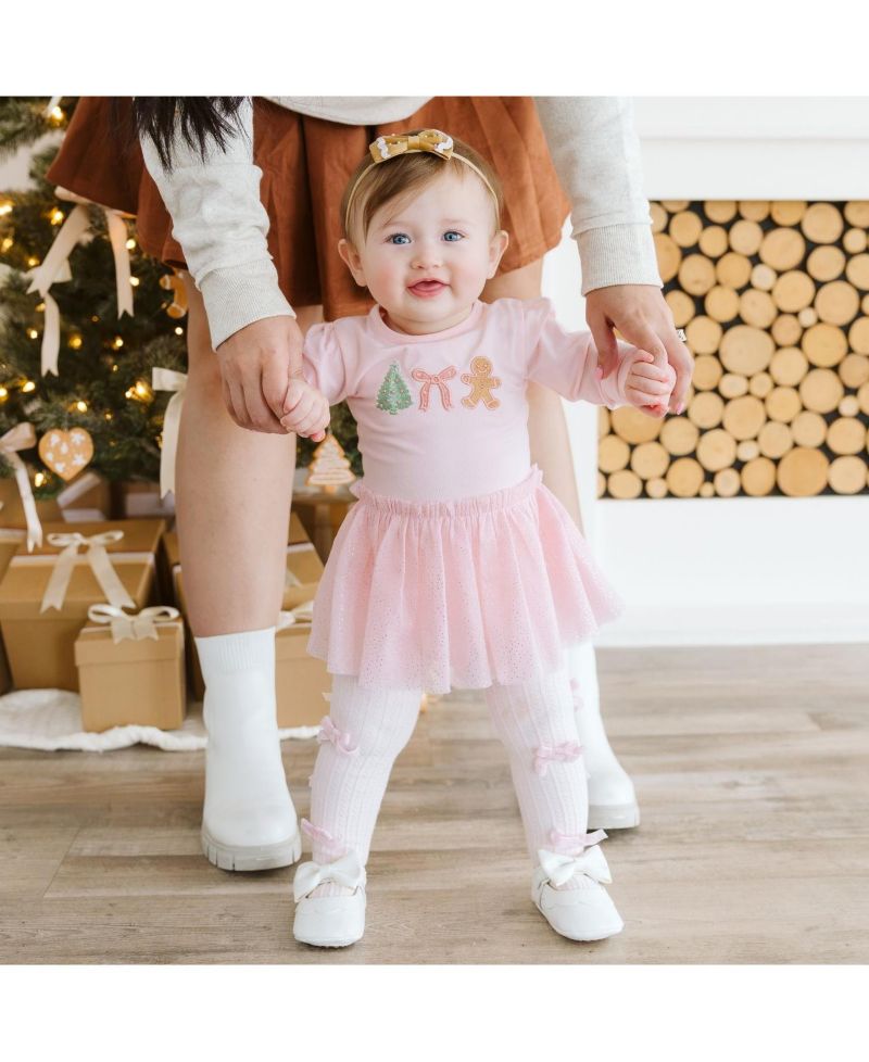 Baby Girls 0-24M Blush Velvet Bow Tights