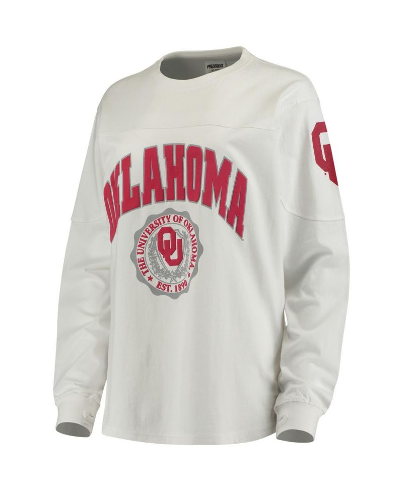 Women's White Oklahoma Sooners Edith Long Sleeve T-shirt