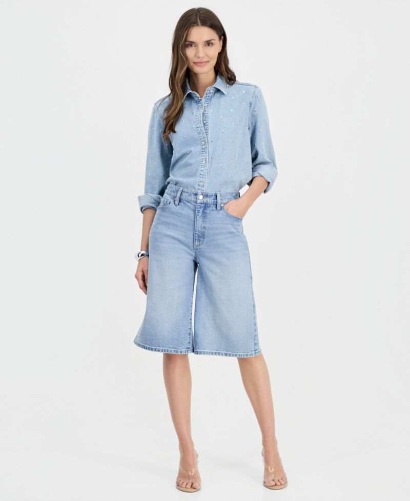 Women's Studded Denim Shirt