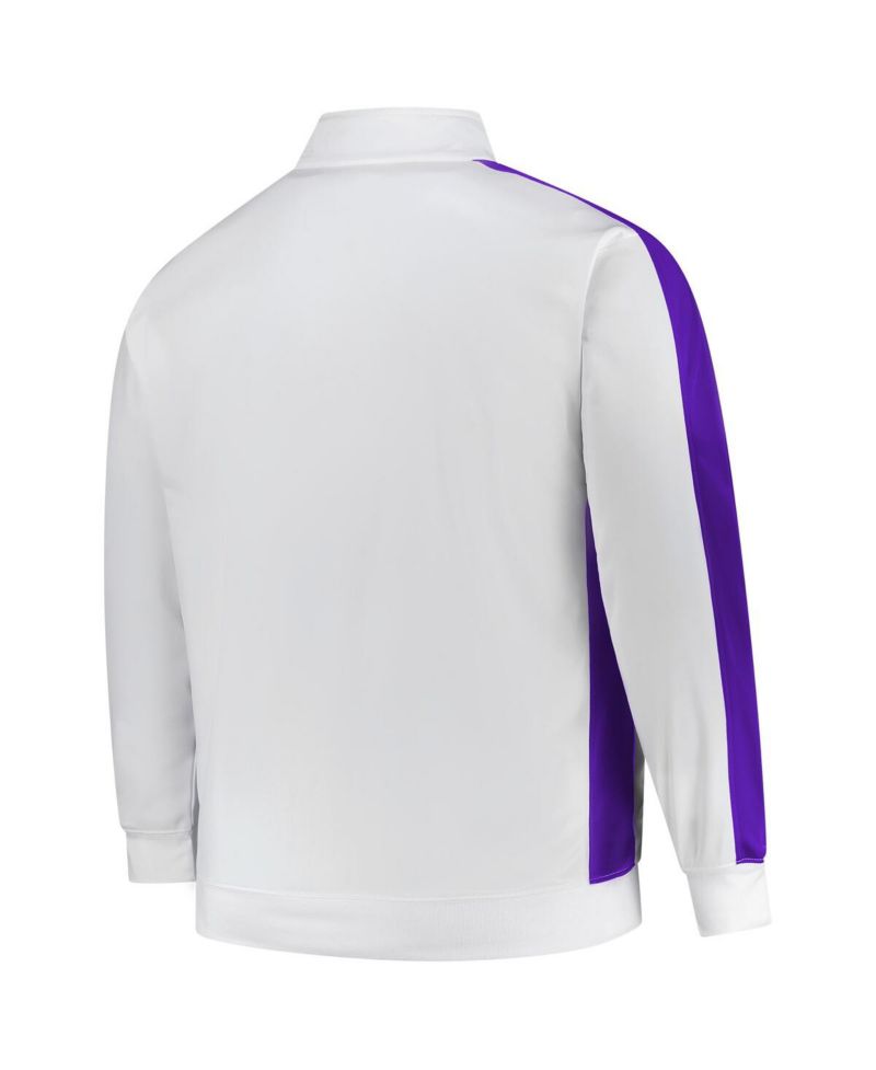 Men's White Minnesota Vikings Big & Tall Tricot Full-Zip Track Jacket