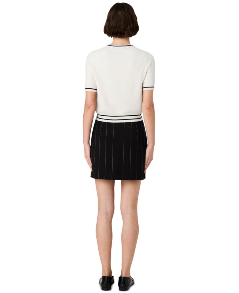 Women's Wide Pinstripe Mini A-Line Skirt