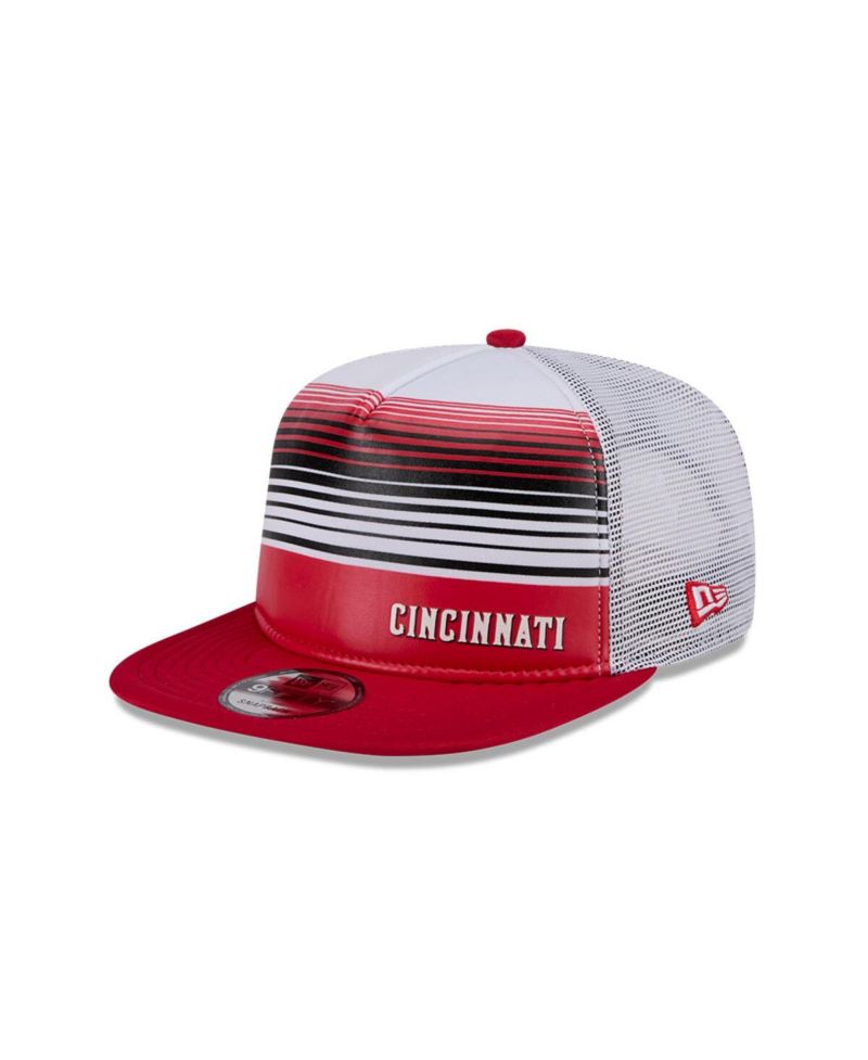 Men's Red Cincinnati Reds Team Horizon 9FIFTY A-Frame Trucker Snapback Hat