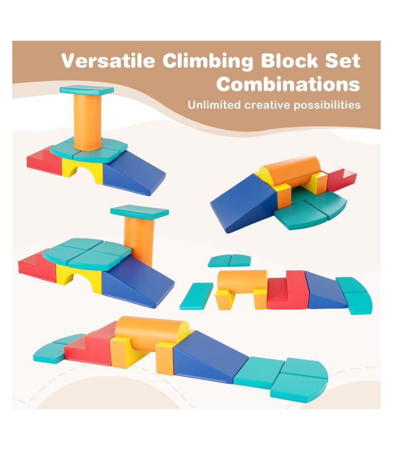 10-Piece Soft Foam Climbing Blocks for Toddlers Play & Learning