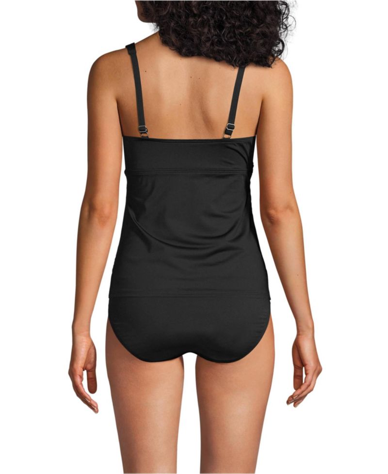 Women's Long Torso Sweetheart Wrap Underwire Tankini Top