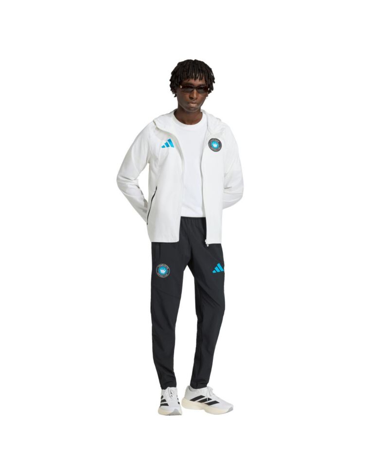 Men's White Charlotte FC Tiro Travel Full-Zip Hooded Windbreaker Jacket