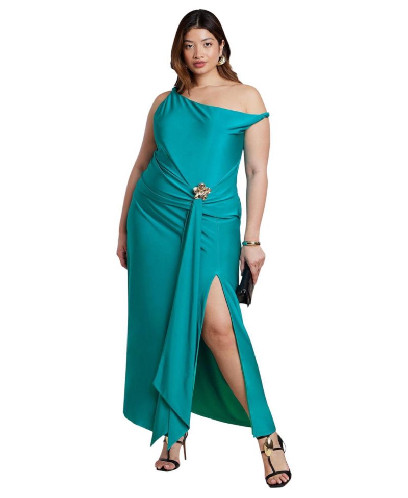 Women's Plus Size Boat Neck Maxi Dress