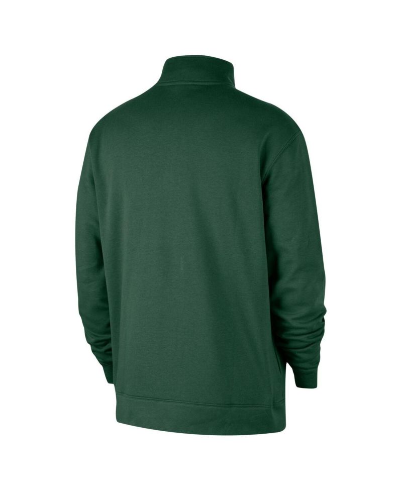 Men's Hunter Green Milwaukee Bucks Courtside Club Half-Zip Jacket