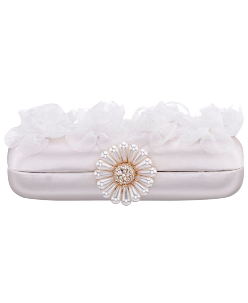 3-D Flower Minaudiere Mini Clutch Handbag