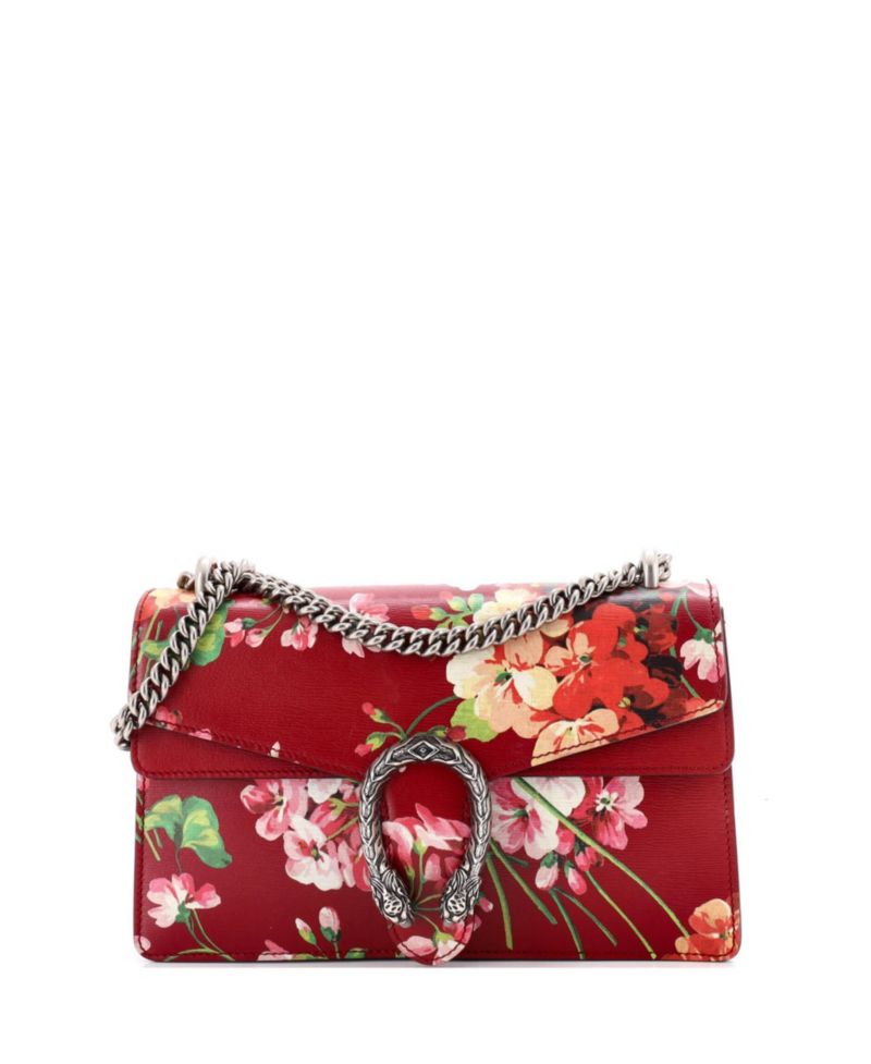 Small Dionysus Bag Blooms Print Leather