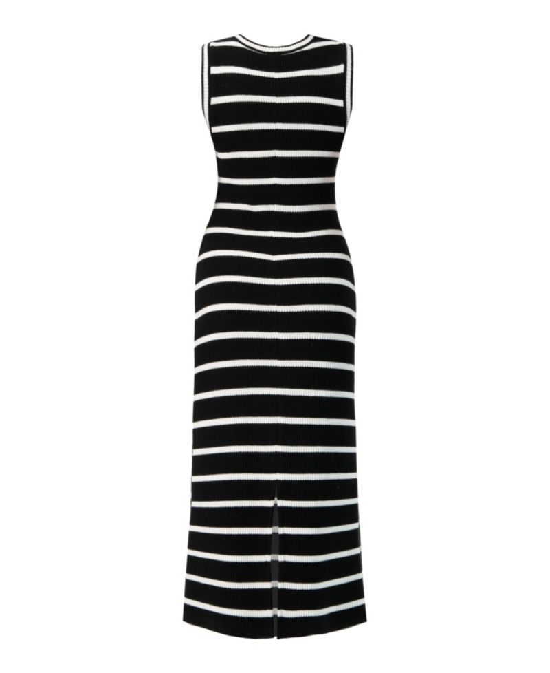 Women's Sleeveless Striped Knit Long Dress