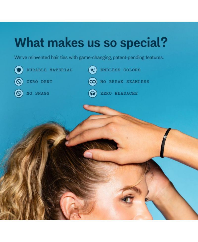 Low Profile Hair Bands - Gentle, No-Snag Elastic Ties for Fine and Thick Locks - Non-Slip Seamless Ponytail Holders - 20 Pack
