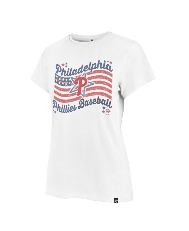 47 Brand Women's White Philadelphia Phillies Americana Regional Frankie T-Shirt
