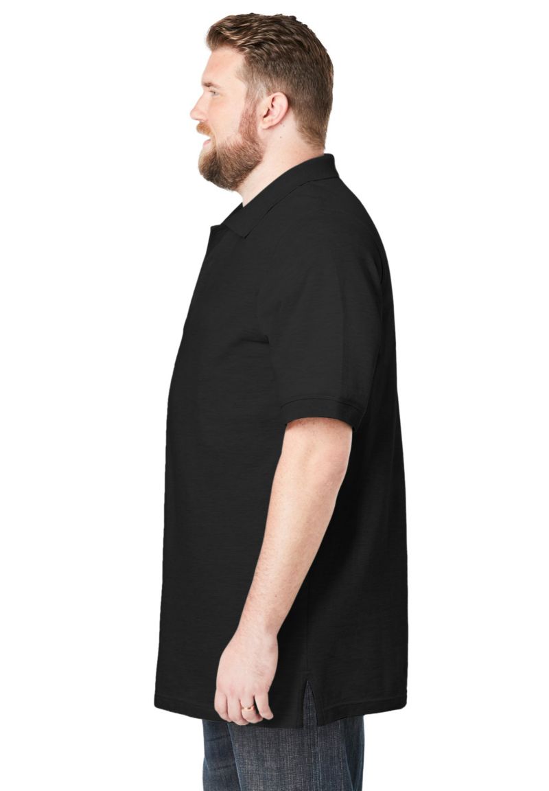 Men's Shrink-Less Longer-Length Cotton Polo Shirt