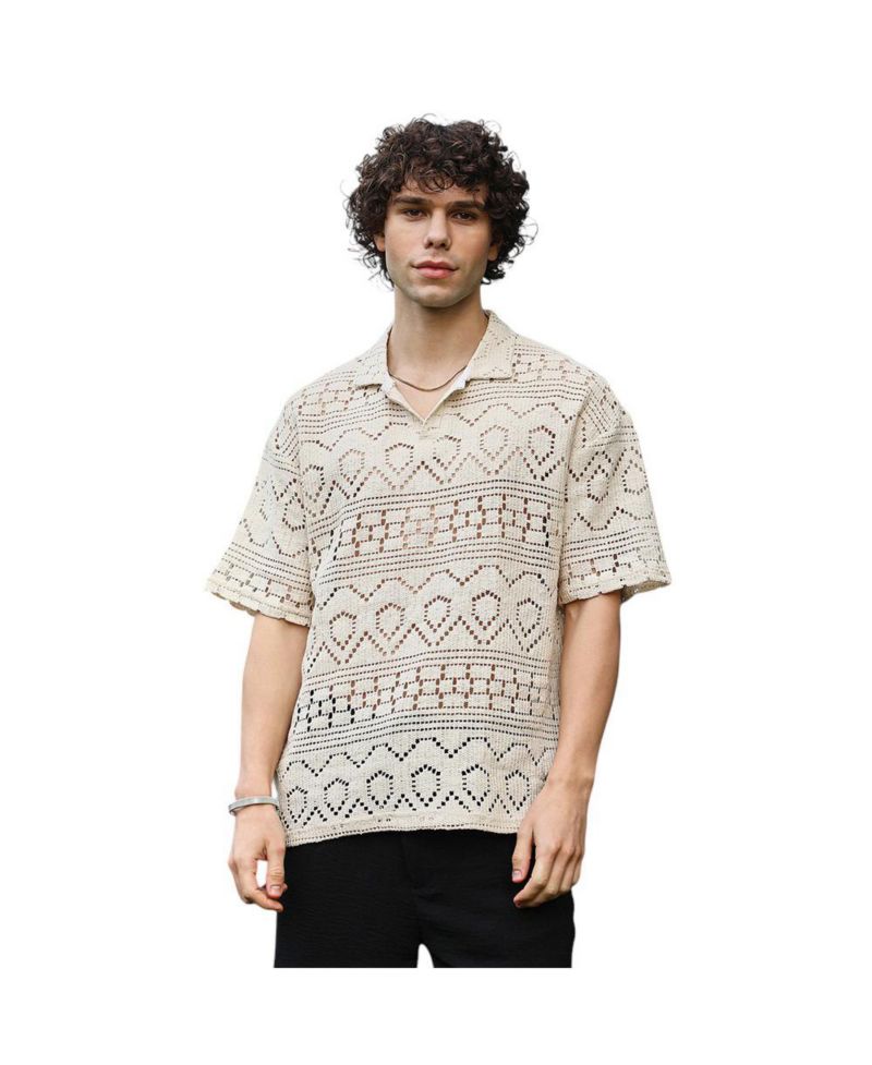 Men's Off-White Bohemian Oversized Polo T-Shirt