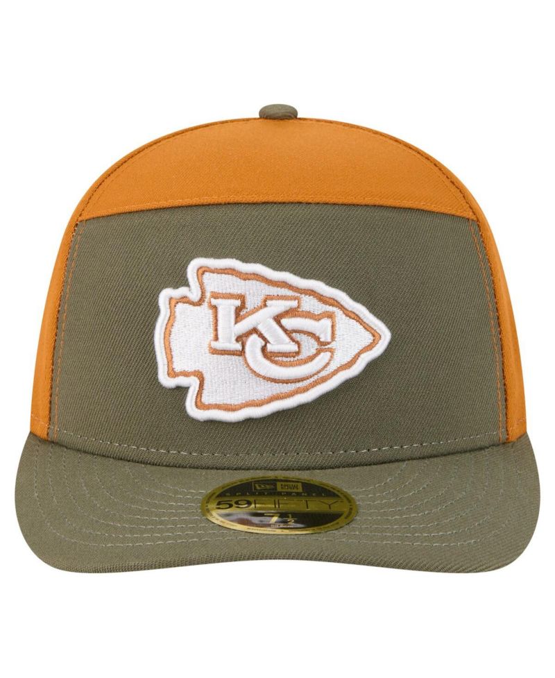 Men's Olive/Brown Kansas City Chiefs Two-Tone Color Pack Split Panel 59FIFTY Fitted Hat