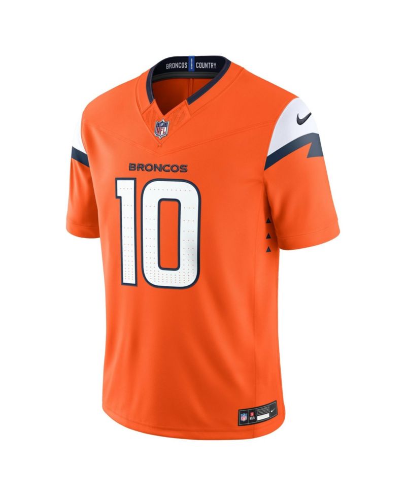 Men's Bo Nix Orange Denver Broncos Vapor F.U.S.E. Stitched Limited Jersey