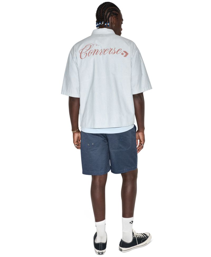 Men's Striped Oxford Short-Sleeve Shirt