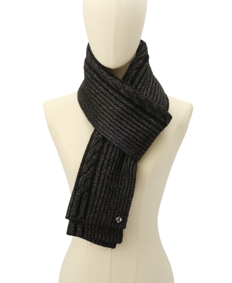 Women's Metallic Cable Knit Scarf