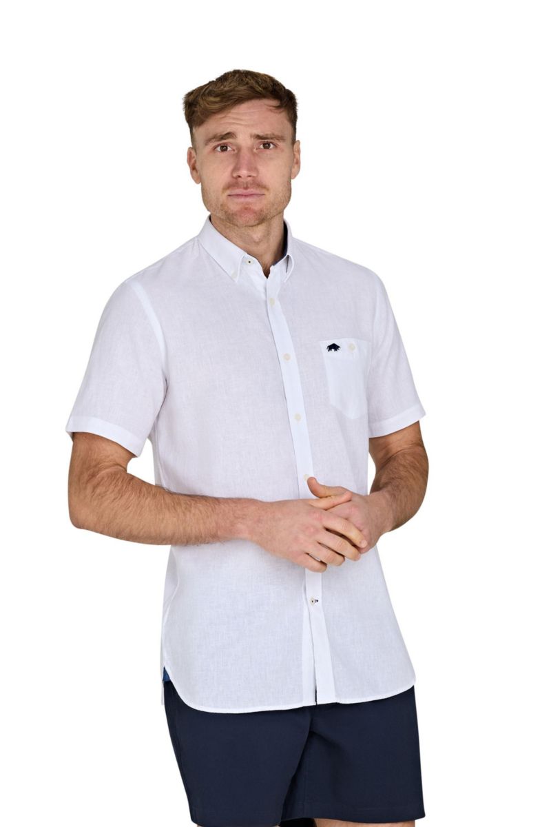 Men's Short Sleeve Linen Blend Shirt
