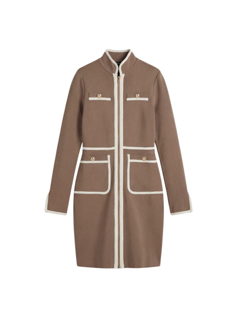 Women's Bandage Military Piping Mini Dress