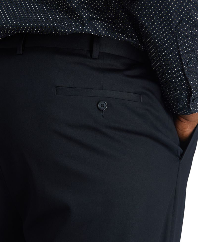 Men's Big & Tall Premium No Iron Khaki Classic-Fit Pleated Hidden Expandable Waistband Pants