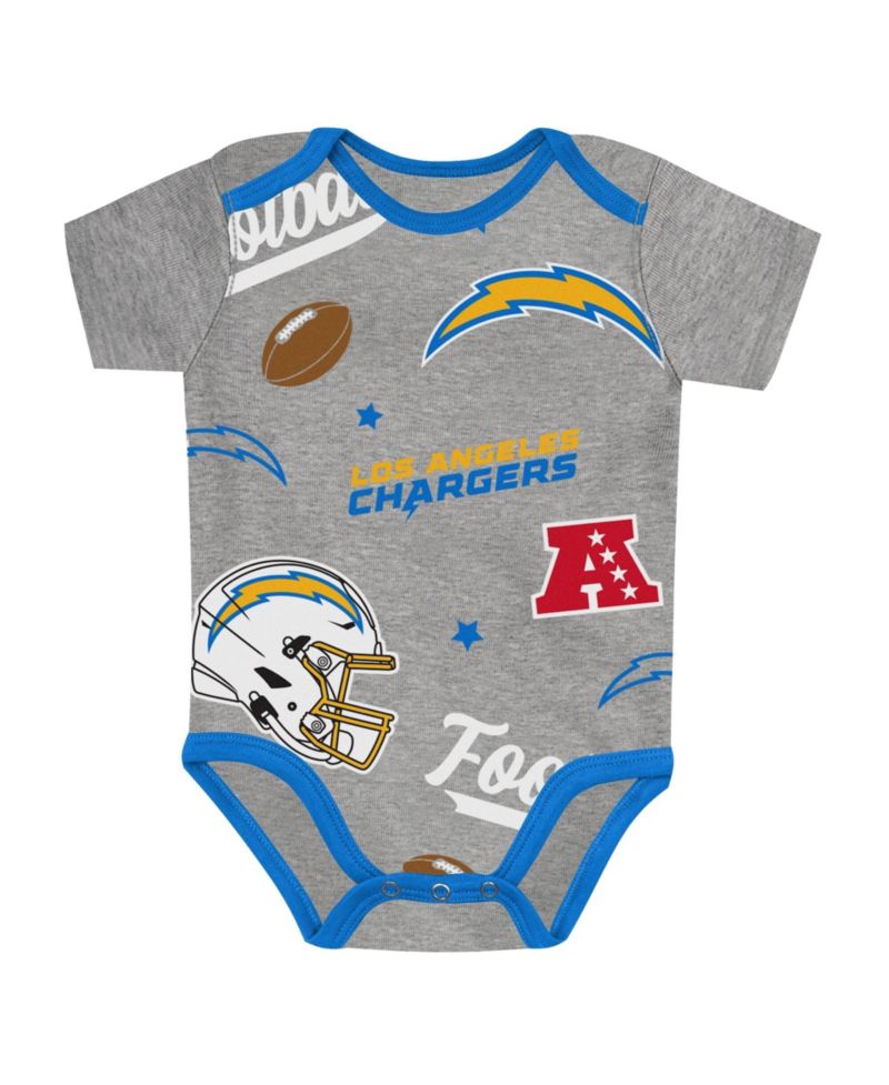 Baby Boys' and Girls' Los Angeles Chargers First Round Pick Short-Sleeve 3-Piece Bodysuit Set