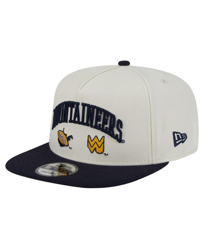 Men's White West Virginia Mountaineers Collegiate 9FIFTY A-Frame Snapback Hat