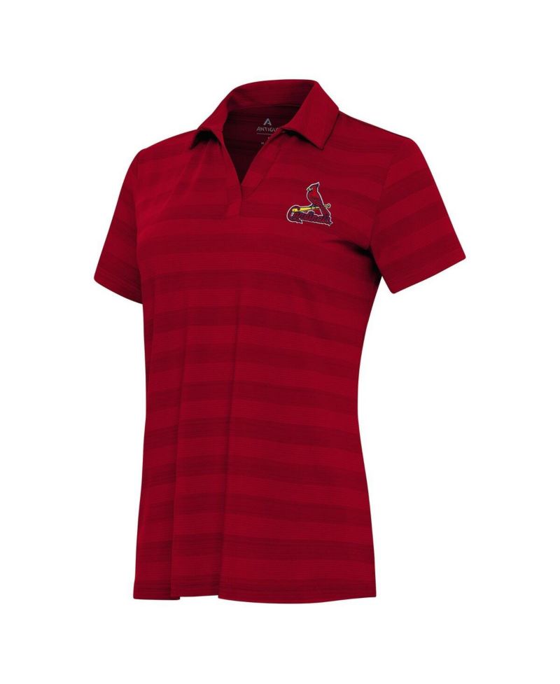 Women's Red St. Louis Cardinals Patch Tunnel Polo Shirt