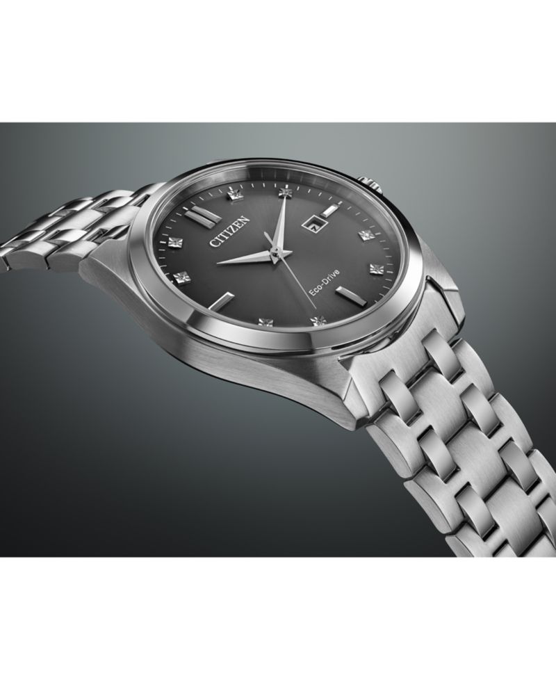 Eco-Drive Men's Corso Stainless Steel Bracelet Watch 41mm