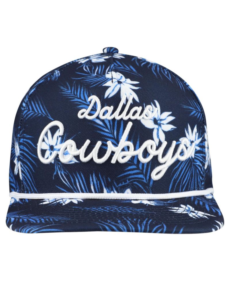 Men's Navy Dallas Cowboys Palm Print A-Frame 9FIFTY Snapback Hat