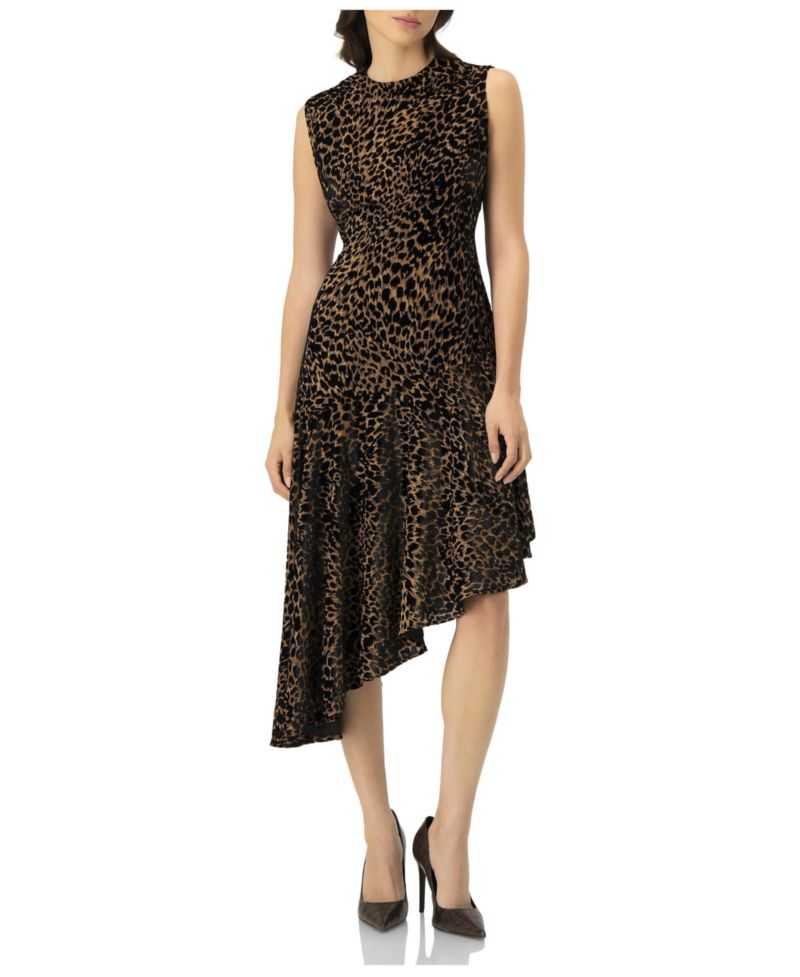 Women's Asymmetric Animal Print Dress