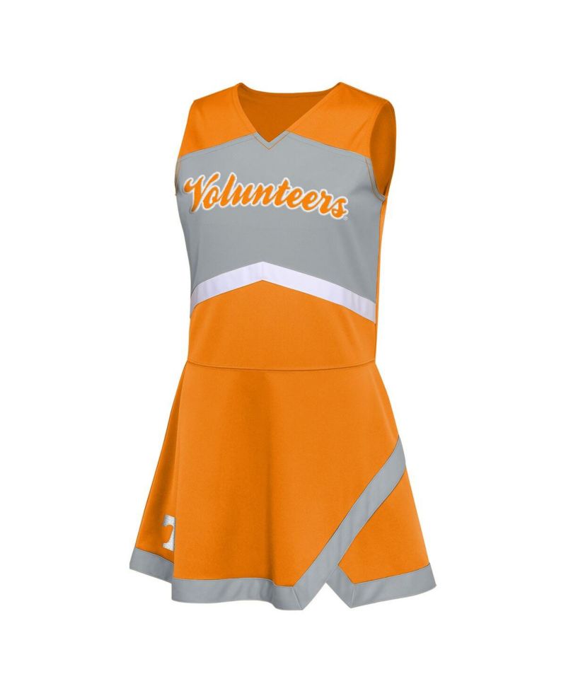 Big Girls Tennessee Orange Tennessee Volunteers Cheer Captain Jumper Dress