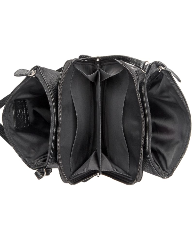 Triple-Zip Pebble Leather Dasher Crossbody