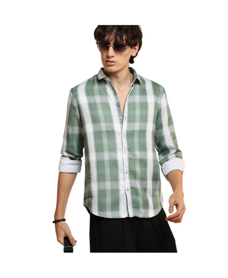 Men's Sage Green Tartan Plaid Shirt