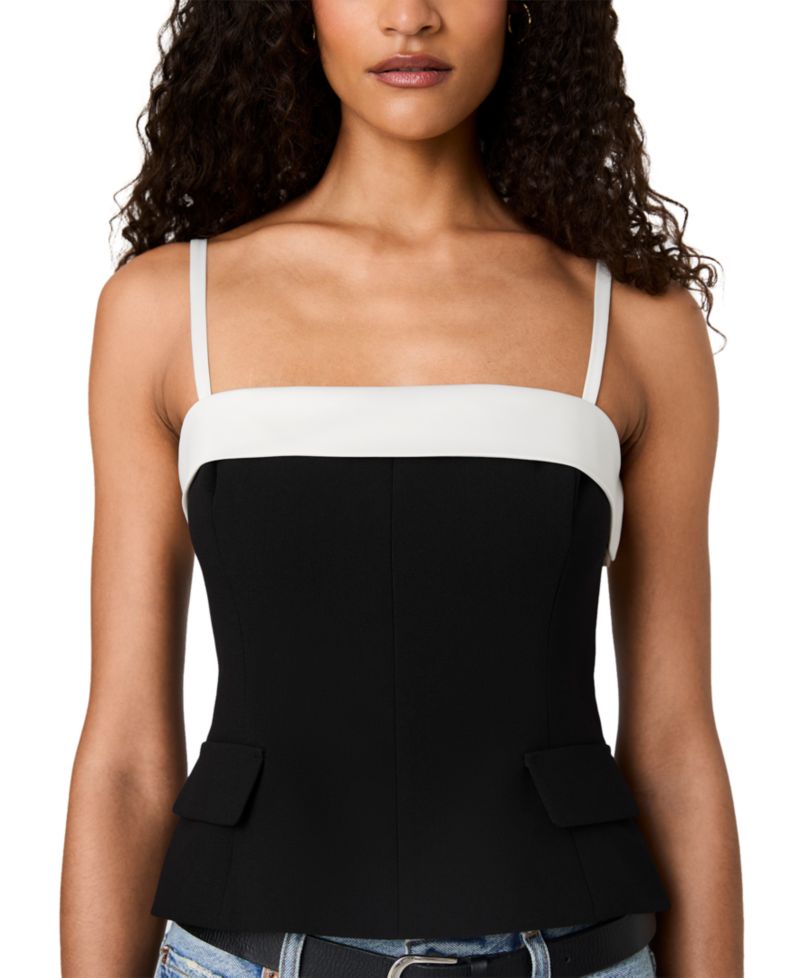 Women's Azra x Carey Foldover Sleeveless Square-Neck Colorblock Top