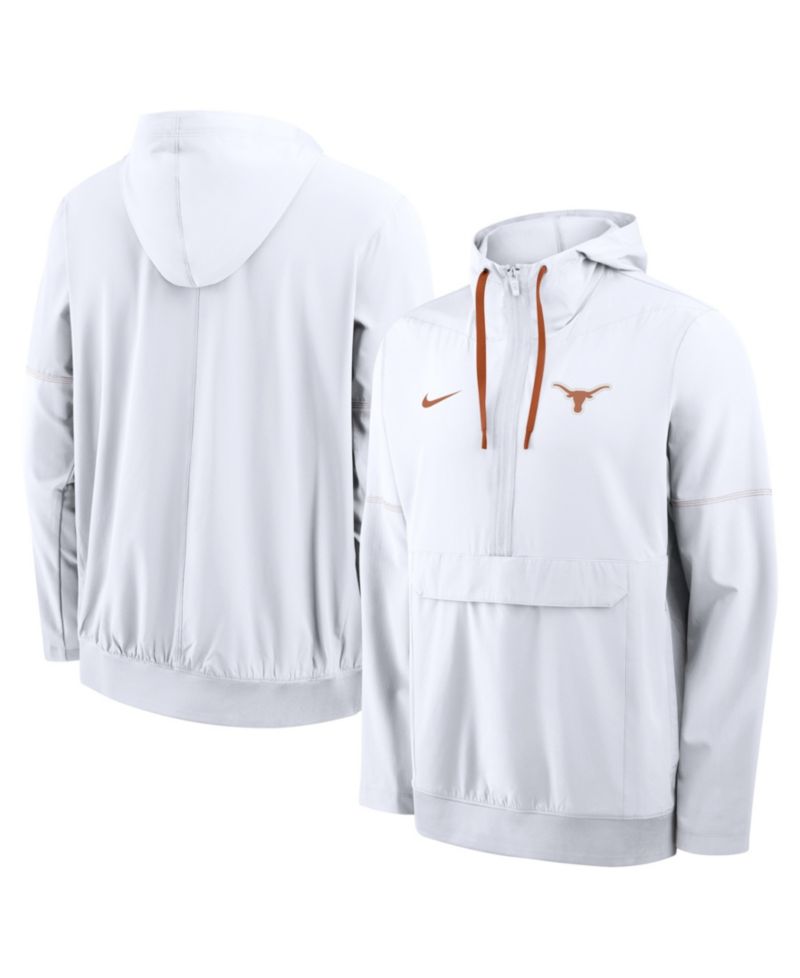 Men's White Texas Longhorns 2026 Sideline Anorak Half-Zip Hoodie