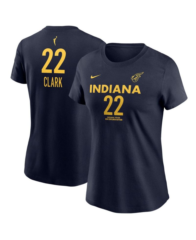 Unisex Caitlin Clark Navy Indiana Fever 2024 WNBA Draft Explorer Edition Player Name & Number T-Shirt